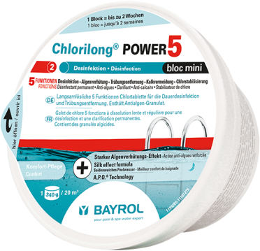 BAYROL Chlorilong® POWER 5 BLOC Mini – 0,34 kg